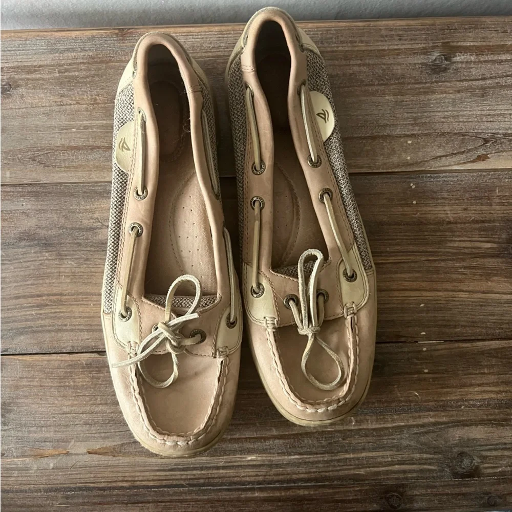 Sperry Tan Top Slider Boat Shoes Size 9